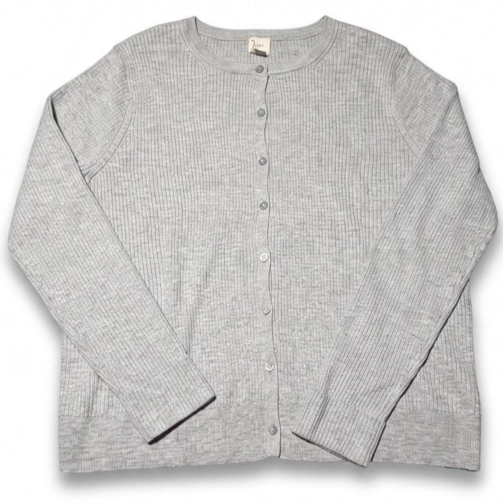 A New Day Women's XXL Gray Ribbed Cardigan Sweater/ Fall
